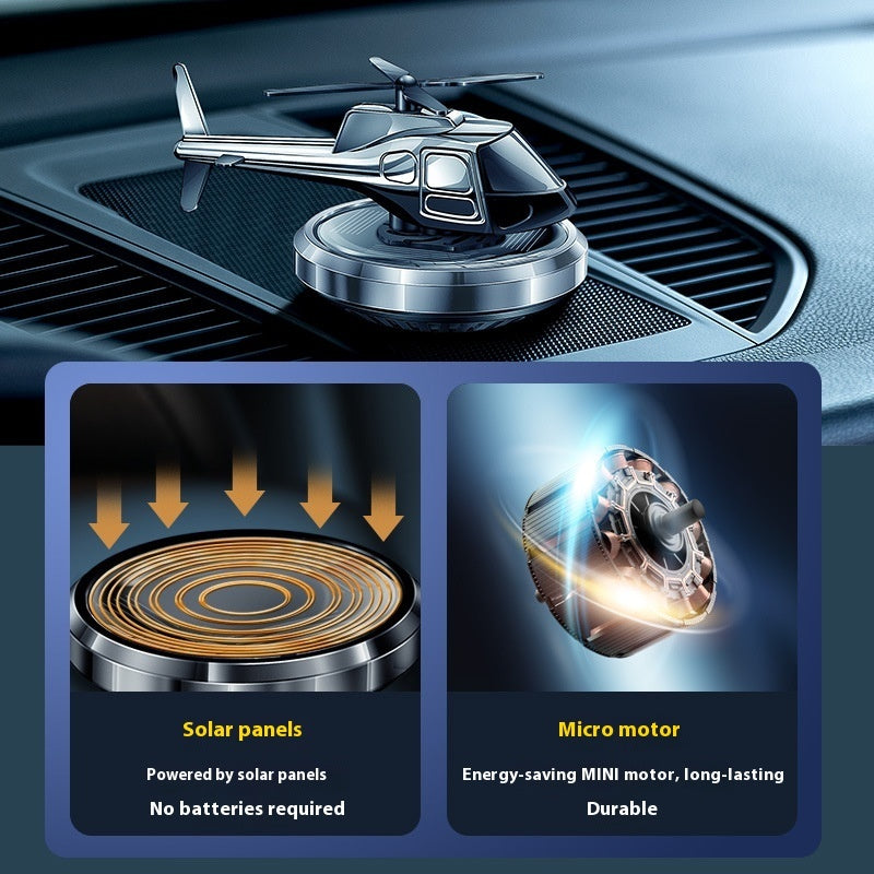 Metal Solar Helicopter Auto Perfume Rotating Vehicle Interior Decoration