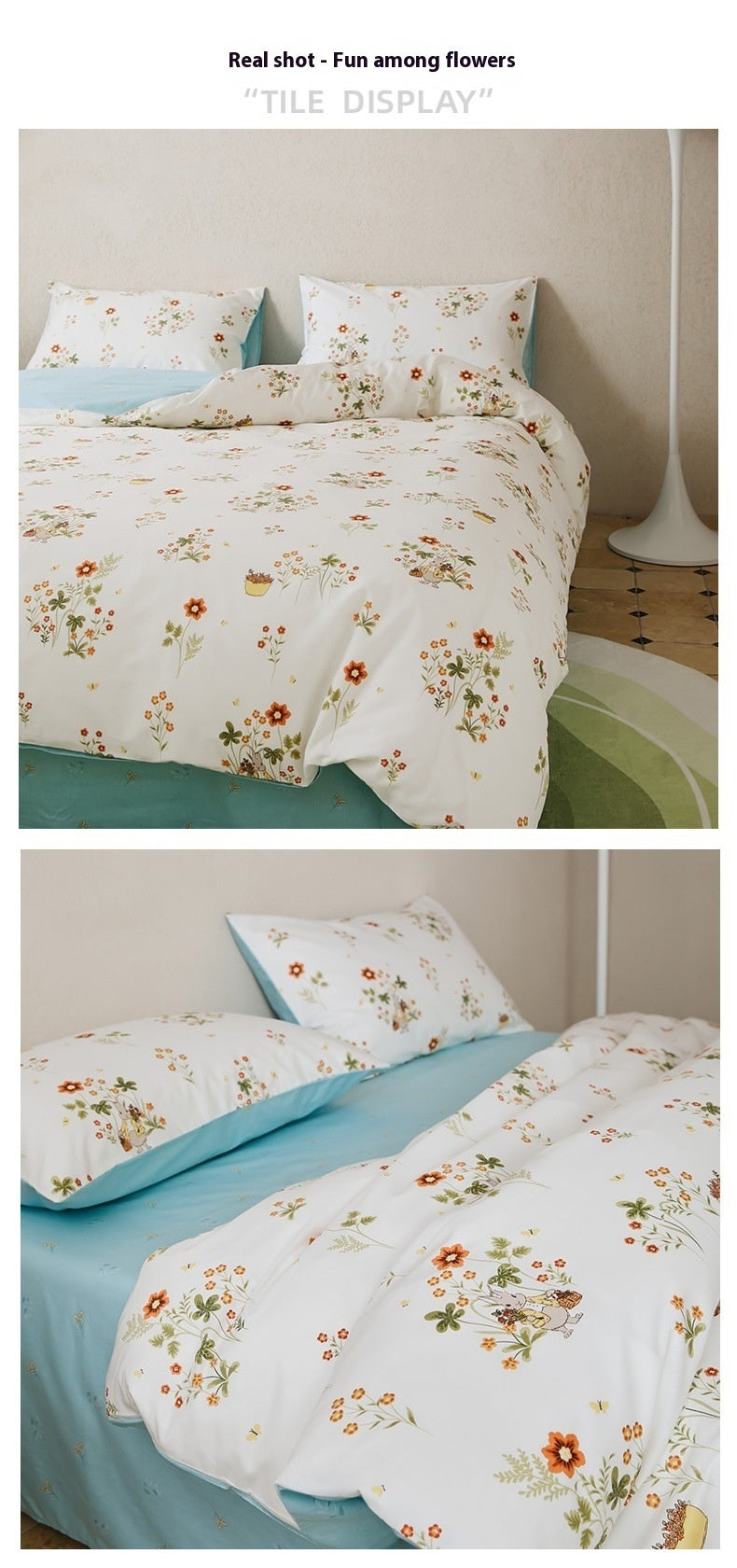 2024 New All-cotton Printed Four-piece Set Bed