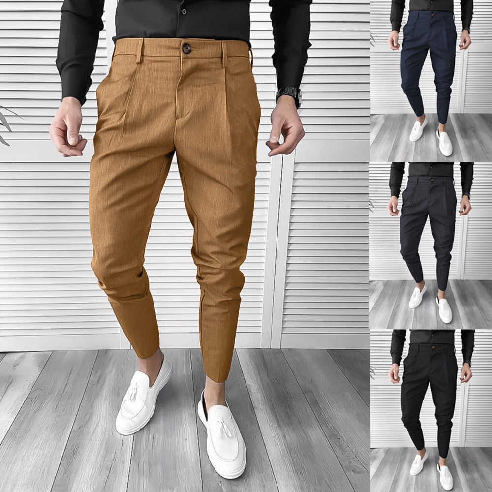 Men's Foreign Trade Double Fold Leisure Business Pants