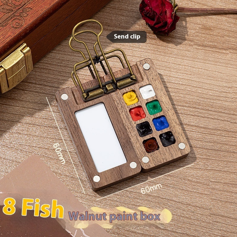 Mini Watercolor Color Box Acrylic Box Portable Portable Journal Book Sketch Travel Painting Picture Book