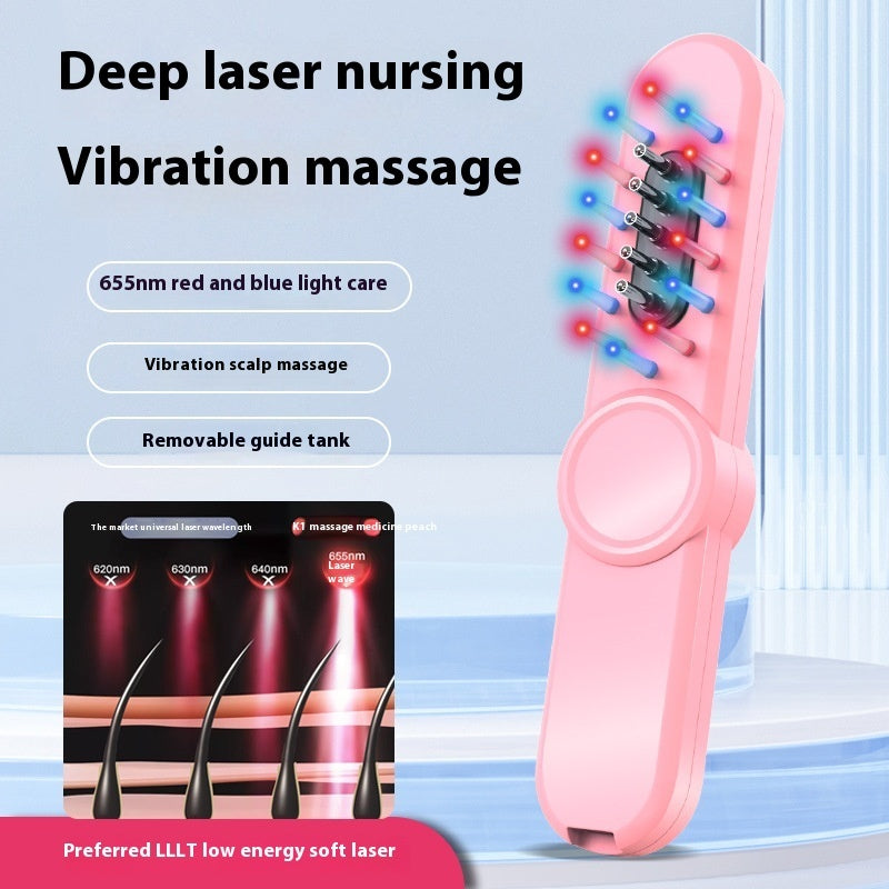 Scalp Medicine Supplying Device Ball Red Light Electric Massage Comb