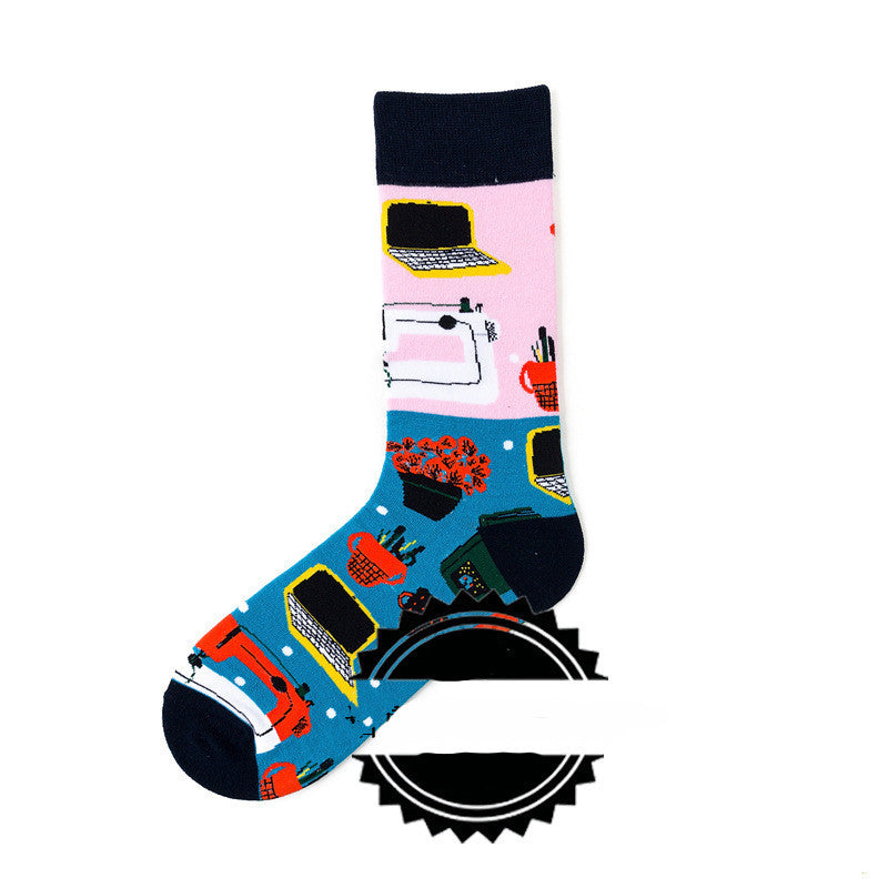 Couple Socks  Funny Creative Illustration Socks