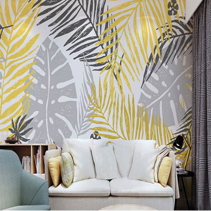 Modern Banana Leaft Background Self-Adhesive Wallpaper