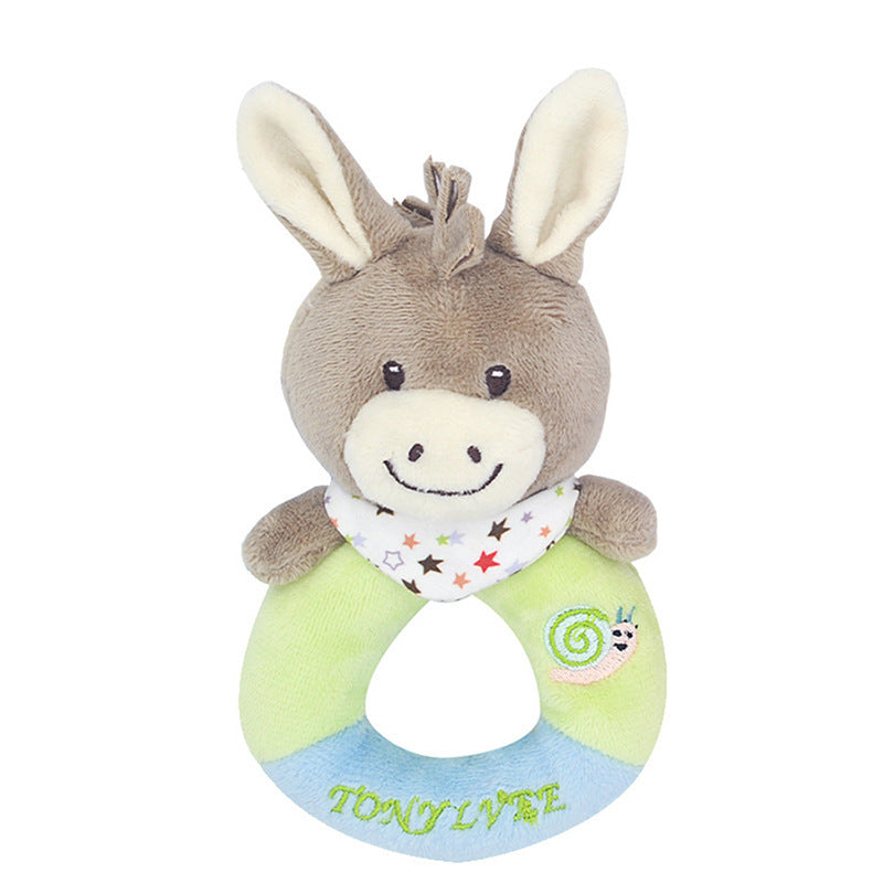 Animal Hand Shaking Baby Hand Holding Bell Plush Ring Toy