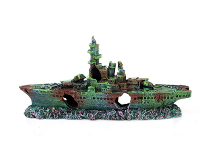 Fish Tank Aquarium Landscape Sunken Ship Decoration