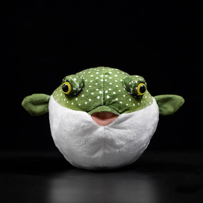 Cute puffer fish doll simulation green puffer doll