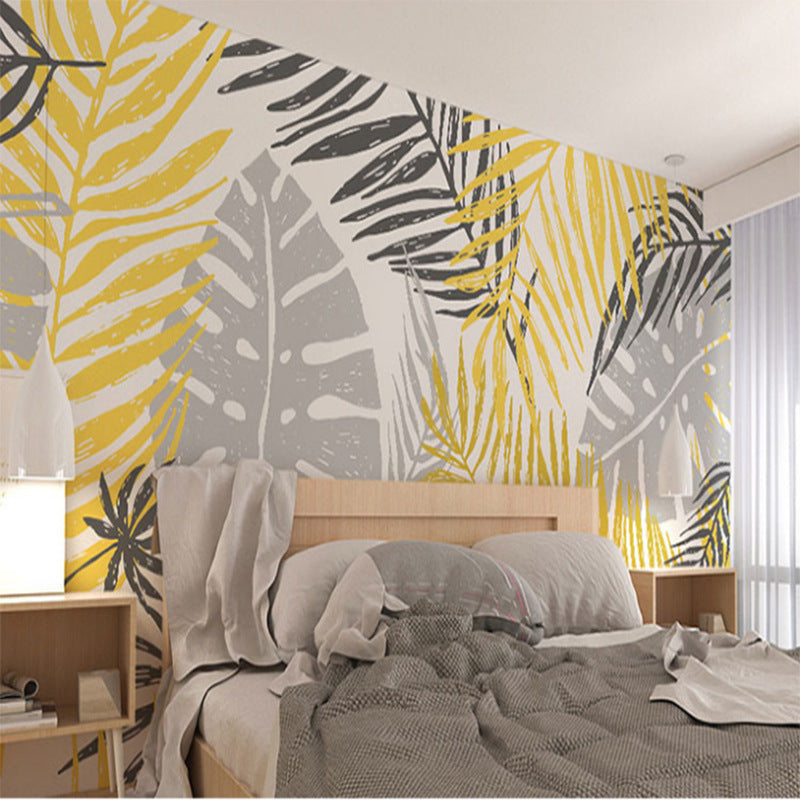 Modern Banana Leaft Background Self-Adhesive Wallpaper