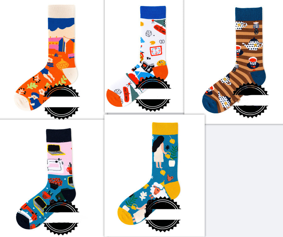 Couple Socks  Funny Creative Illustration Socks