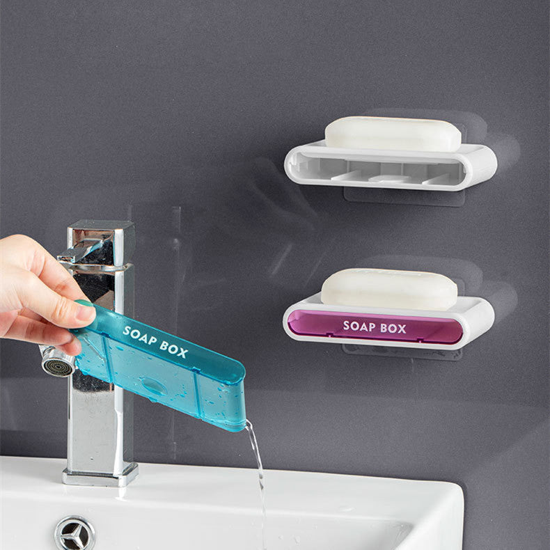 Creative Soap Box Double-Layer Drain Free Perforation Wall-Mounted Shelf