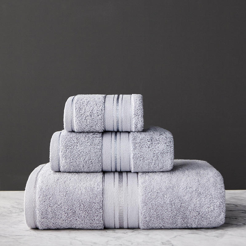 Pure Color Thick Cotton Bath Towel Set Towel Set Increased Pure Cotton Beach Towel Beauty Salon Bath Towel