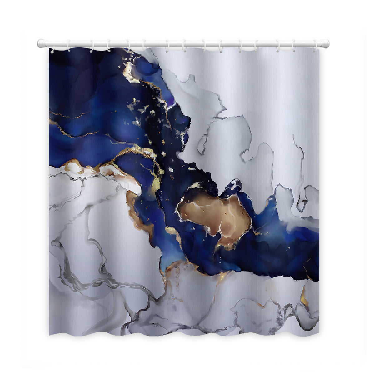 Marble Pattern Printed Polyester Shower Curtain Fabric Bathroom Partition Shower Curtain Hanging Curtain