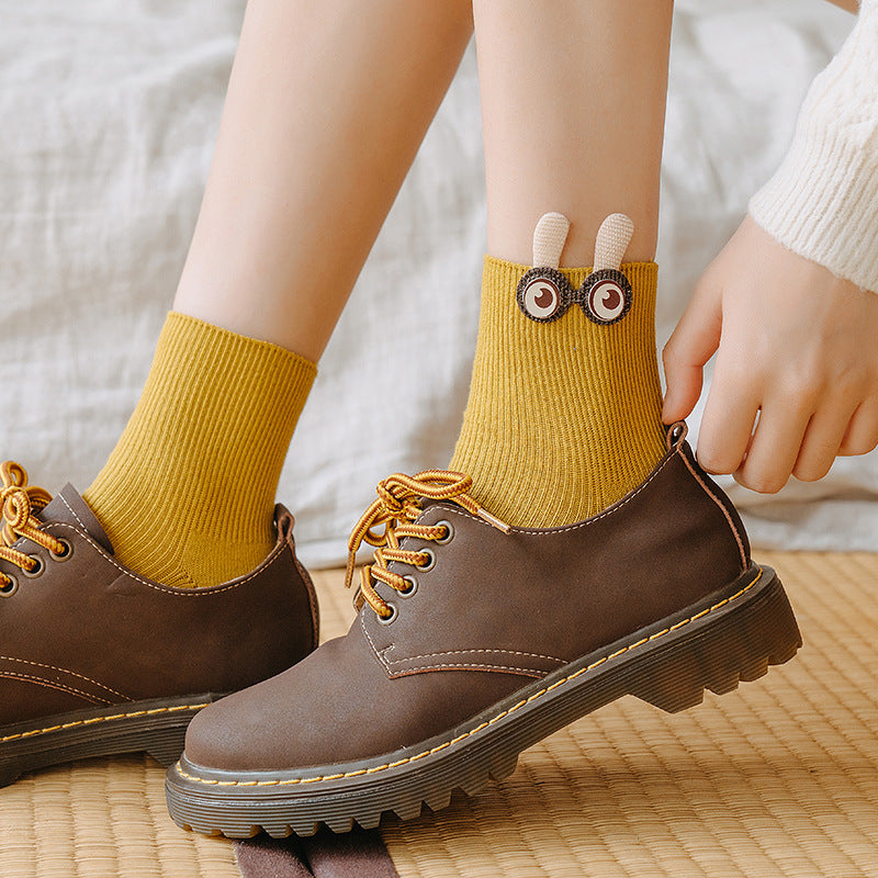 Big eyes socks women's tube socks