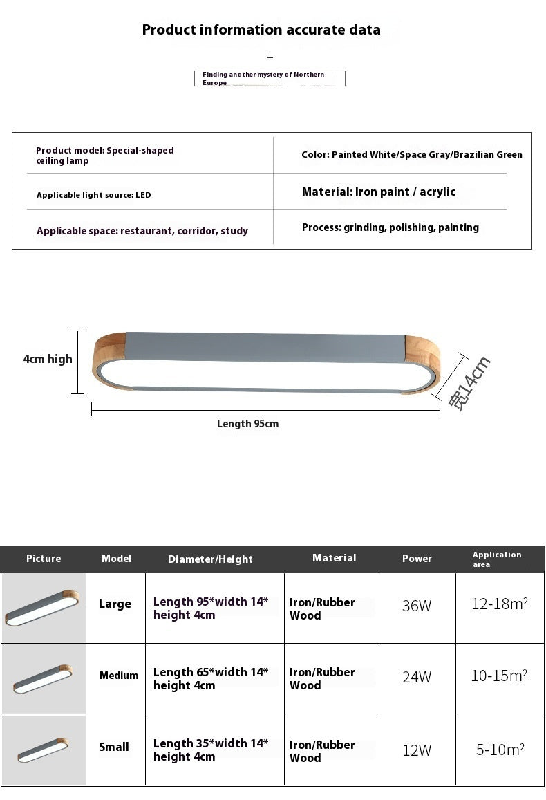 Nordic Balcony Aisle Led Strip Ceiling Light