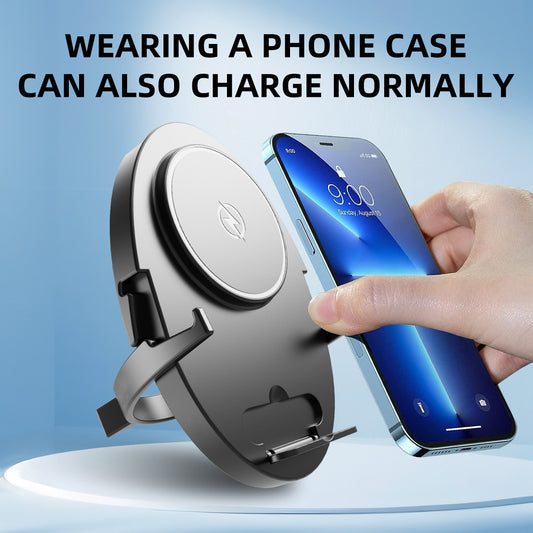 Folding 15W Fast Charging Mobile Phone Holder Wireless Charger