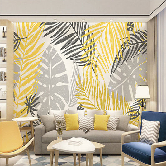 Modern Banana Leaft Background Self-Adhesive Wallpaper