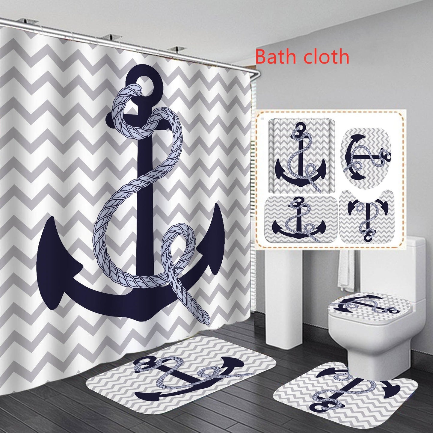 Shower curtain creative printing waterproof shower cloth