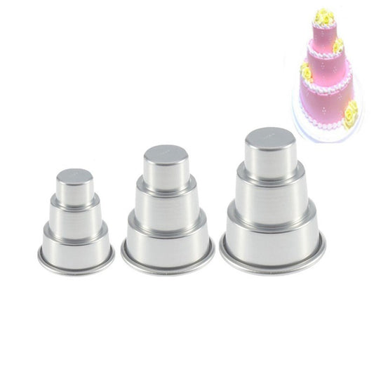 Mini three-layer aluminum alloy cake mold ，