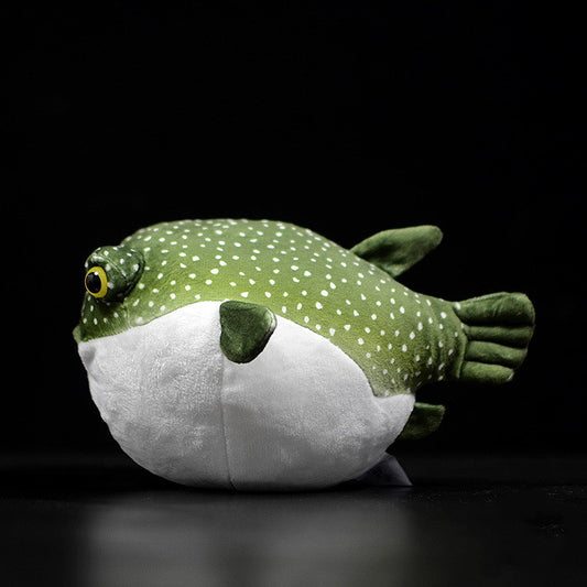 Cute puffer fish doll simulation green puffer doll