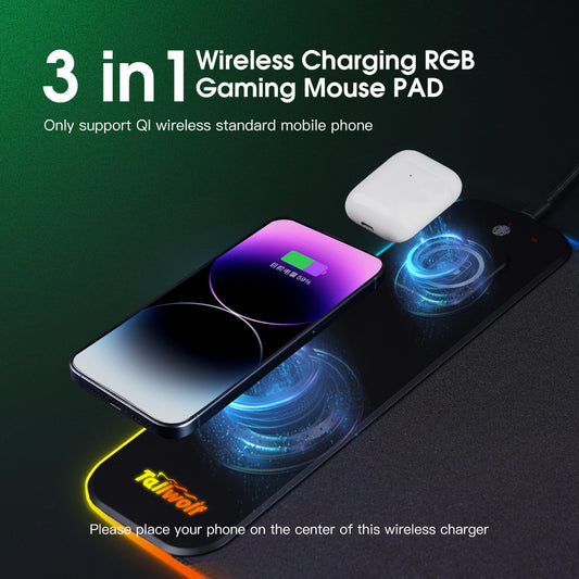 3-in-1 Magnetic Wireless Charger Mouse Pad