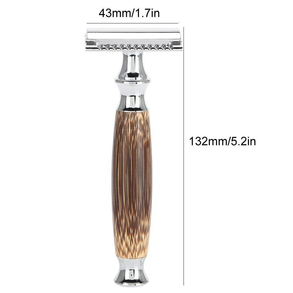 Rust-proof metal safety razor with bamboo handle