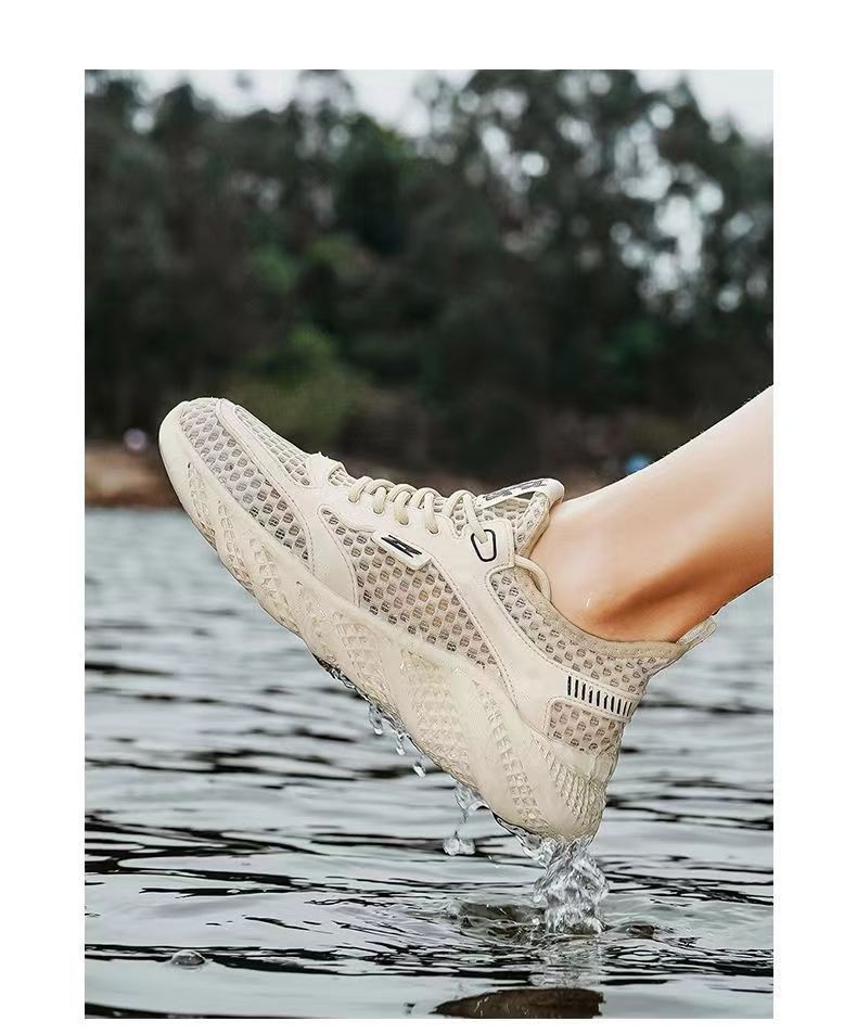 Mesh Surface Hollowed Breathable Waterproof Men's Hole Shoes