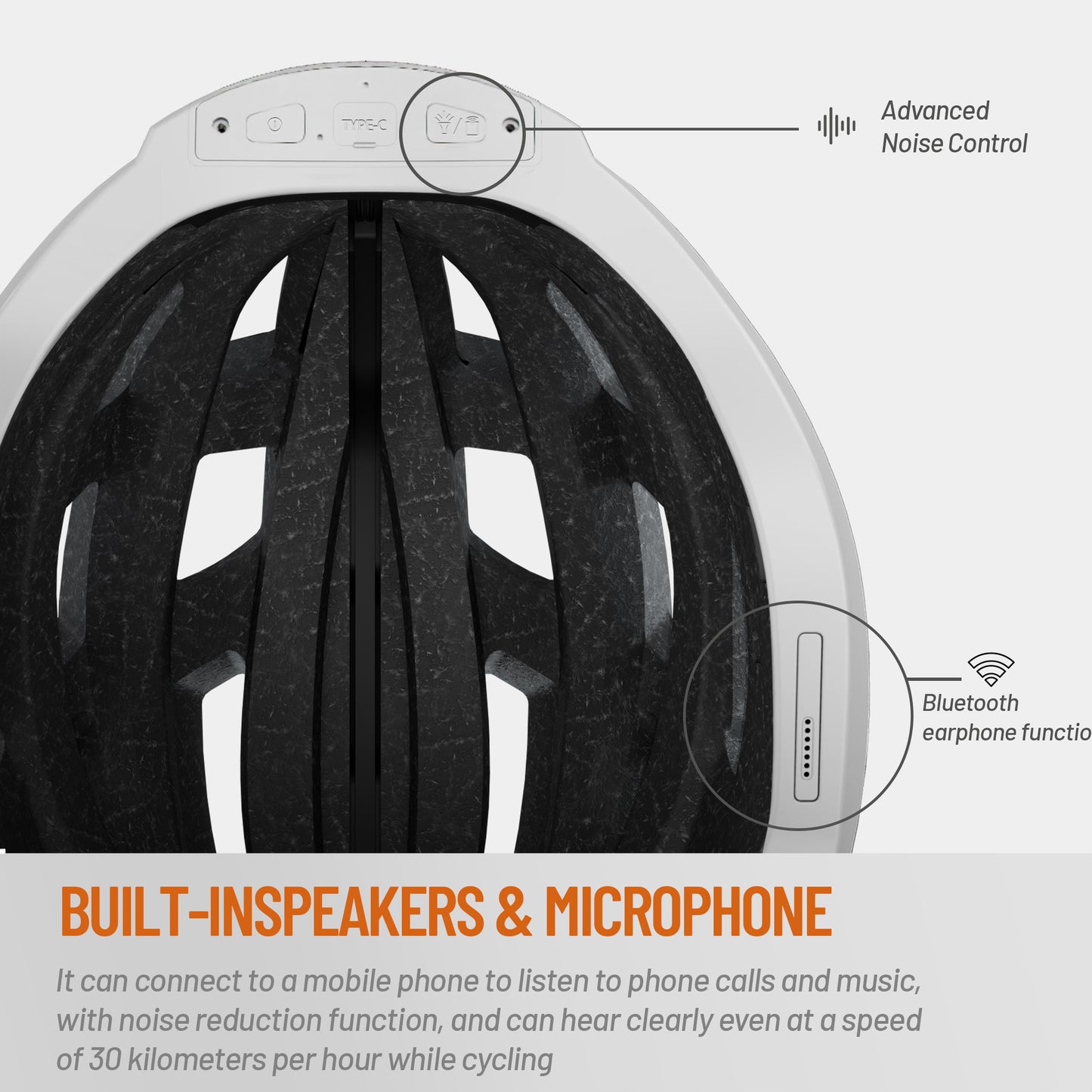 Smart Bluetooth Warning Light Riding Integrated Helmet