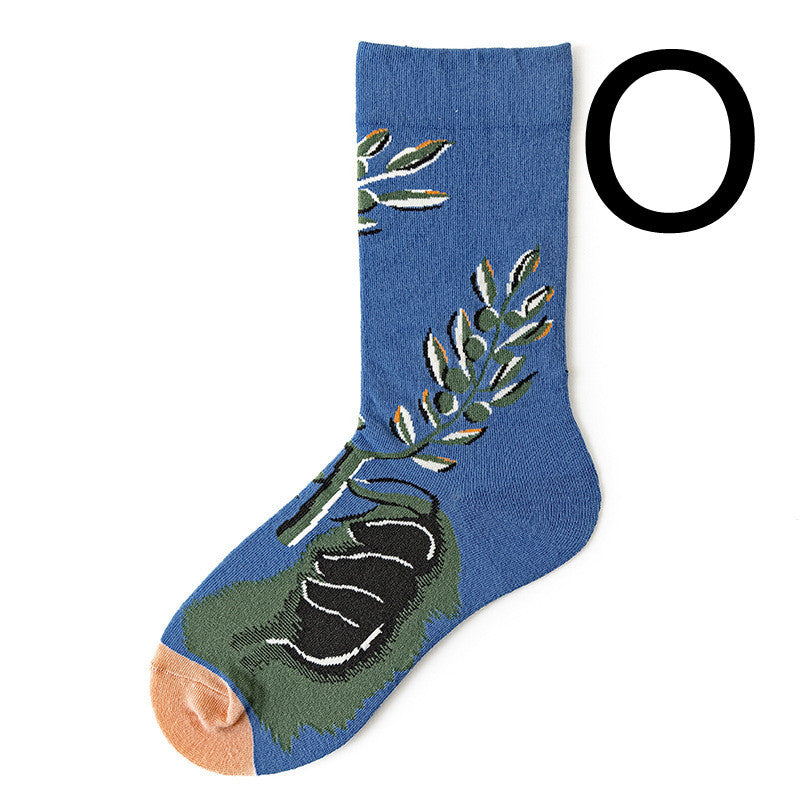 Cotton Adult Stockings Mens Retro Trendy Socks