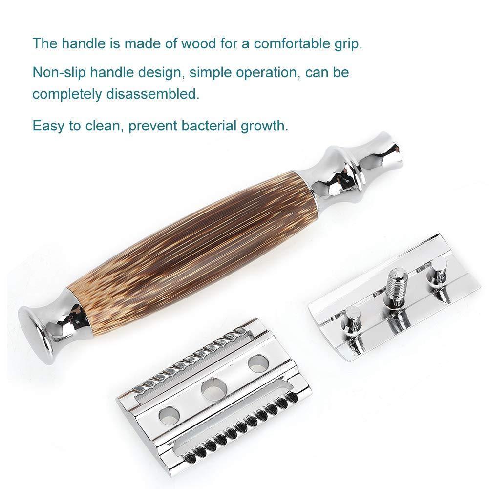 Rust-proof metal safety razor with bamboo handle