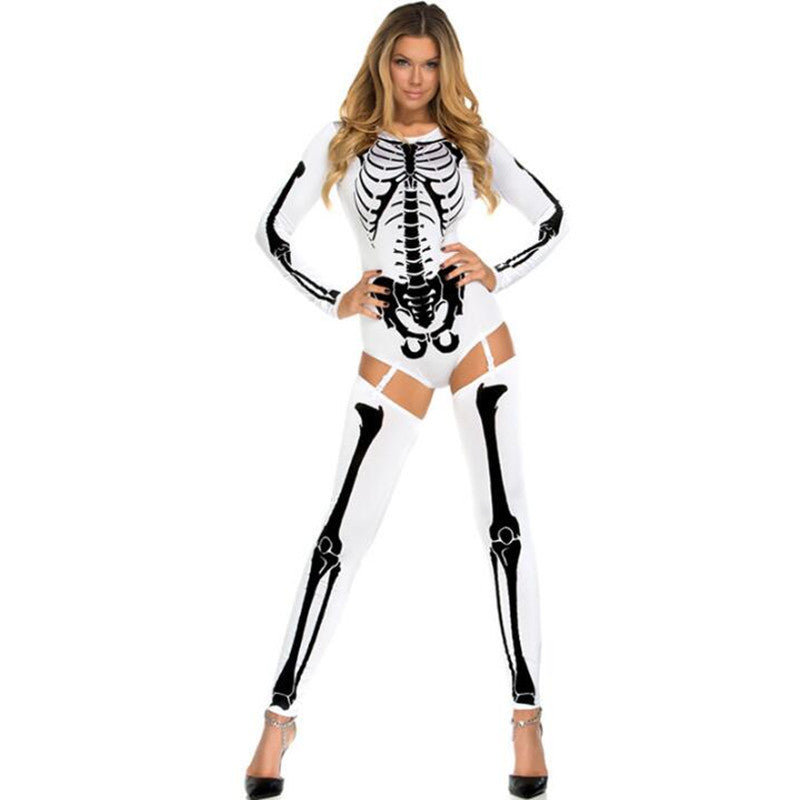 Halloween Cosplay Costume Skull Zombie Uniform