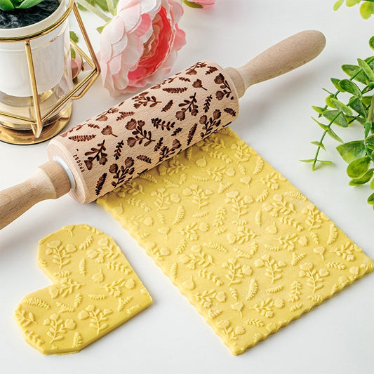 Home Printing Pattern Rolling Pin Kitchen Baking Tools