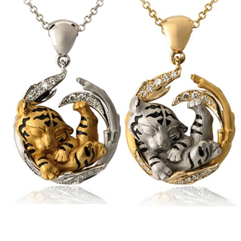 Fashion Alloy Fantasy Tiger Pendant Necklace