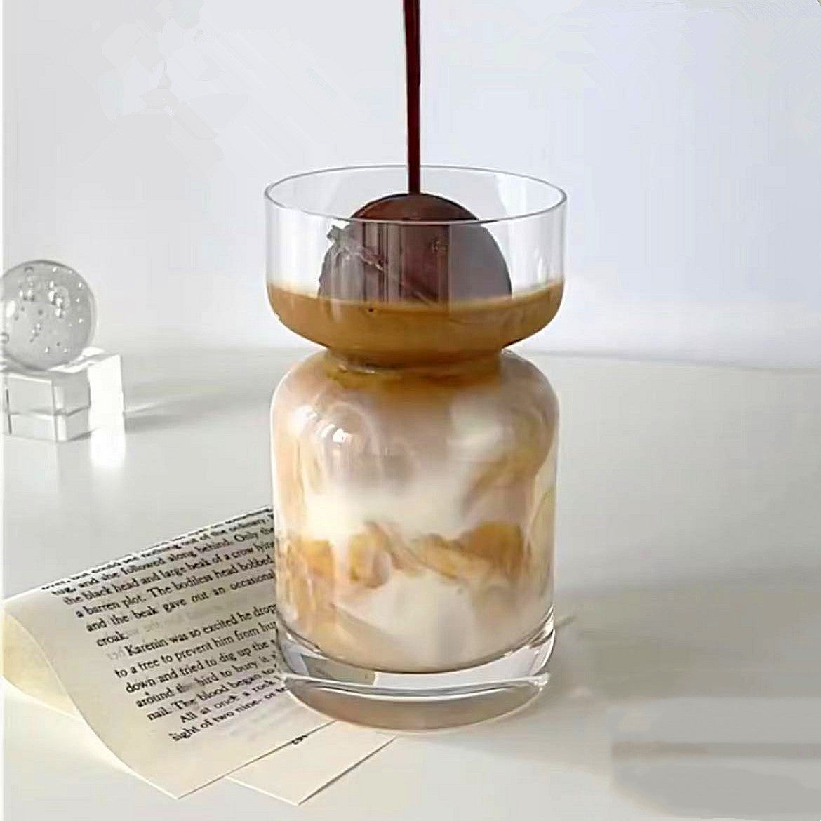 Creative Iced Latte American Style Glass Cups