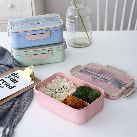 Student Lunch Box Three Grid Plastic Lunch Box Lunch Box