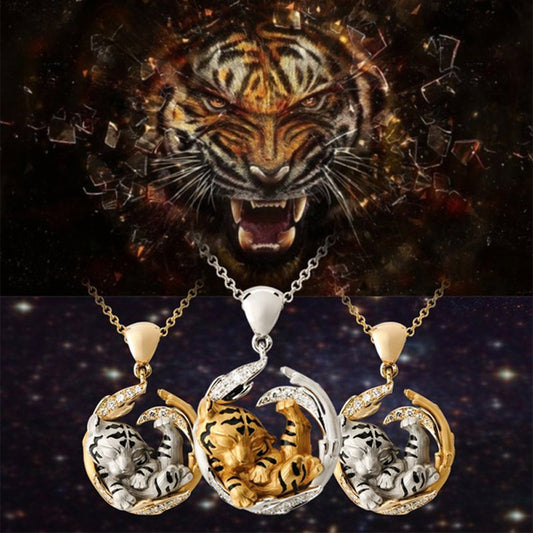 Fashion Alloy Fantasy Tiger Pendant Necklace