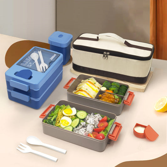 Double Deck Insulated Lunch Box Soup Cups Suit