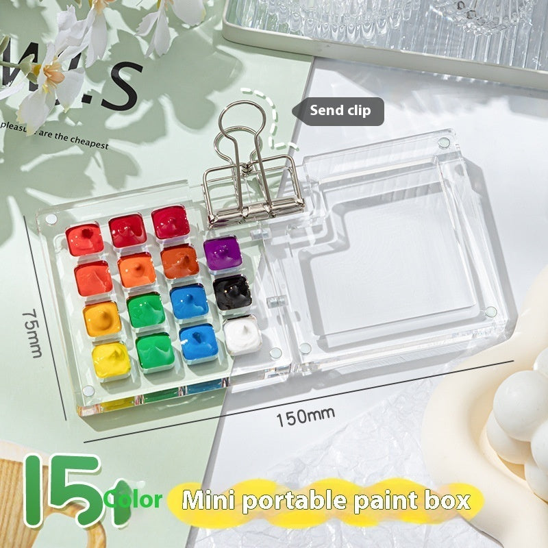 Mini Watercolor Color Box Acrylic Box Portable Portable Journal Book Sketch Travel Painting Picture Book