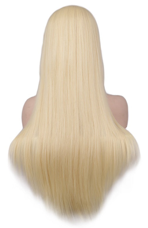 Wig female light pink long straight bangs wig high temperature silk wig fashion wig cross-border exclusive