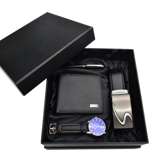 Men's gift set - watch, wallet, belt and pen