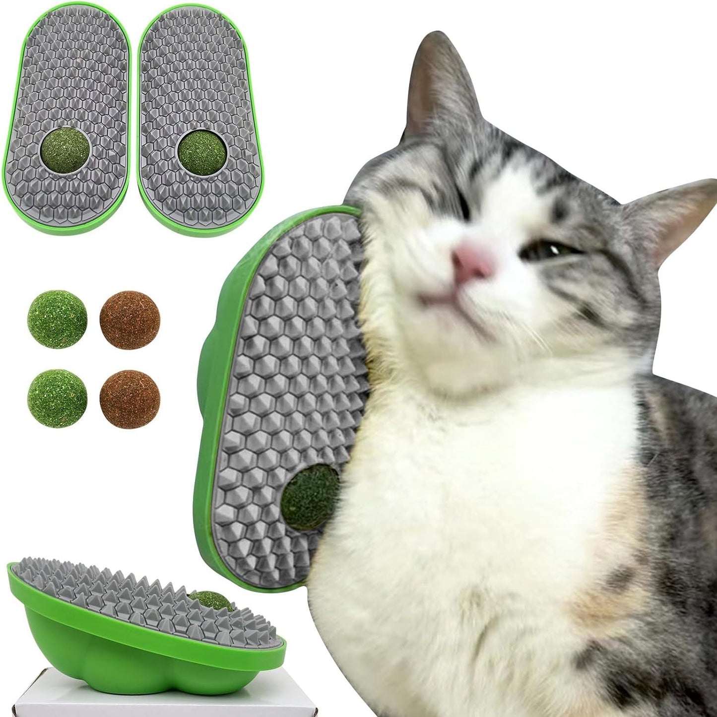 Catnip Toys Balls That Stick On Wall Pet Massage Brush Cat Toy Ball  Catnip Wall Balls For Cats Lick Cat Face Scratchers  Cat Self Groomer For Indoor Cats Cat Corner Brush Wall