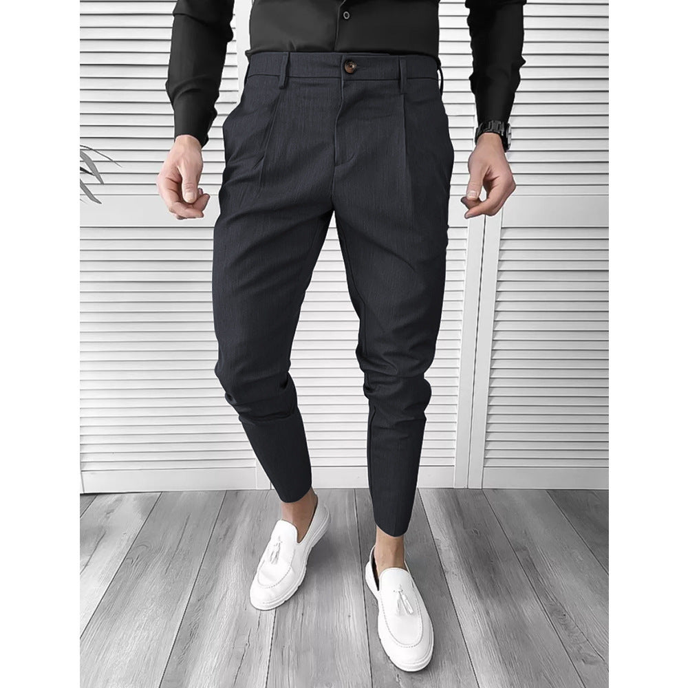 Men's Foreign Trade Double Fold Leisure Business Pants