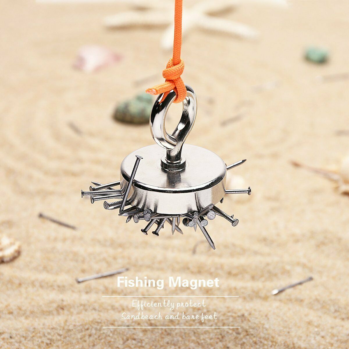 Fishing Magnet with Lifting Ring Magnetic Retrieving Lake Treasure Hunt Collects