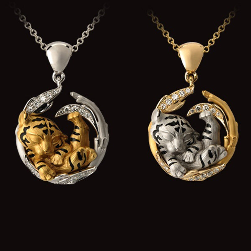 Fashion Alloy Fantasy Tiger Pendant Necklace