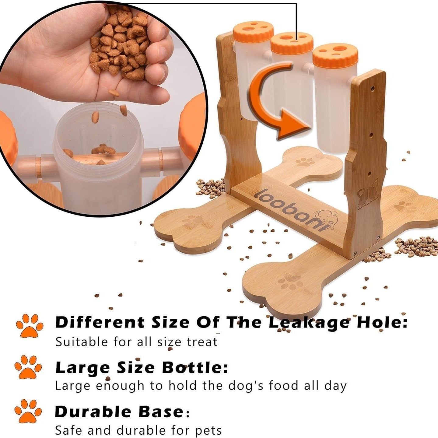 Dog Toy Wooden Puzzle Toy Interactive Dog Snack Dispenser Feeder