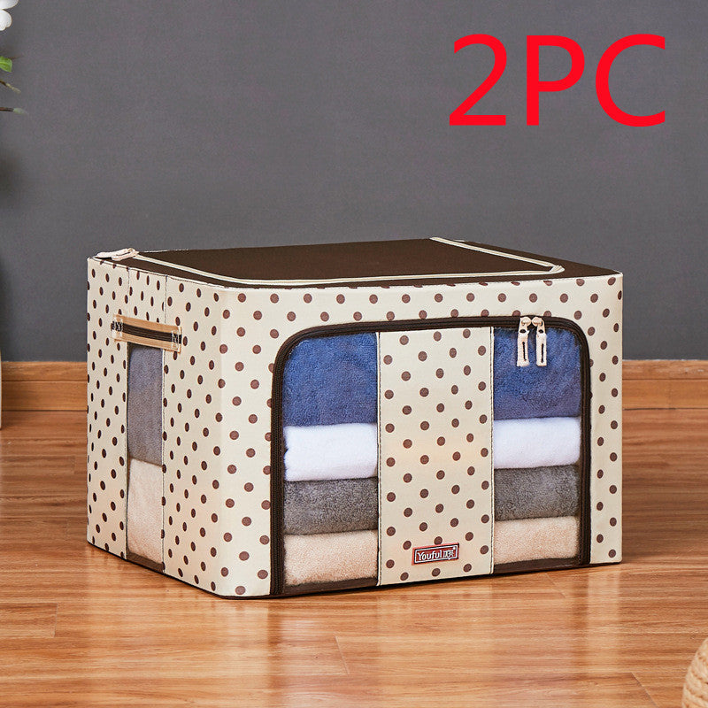 Double window fabric folding storage storage box