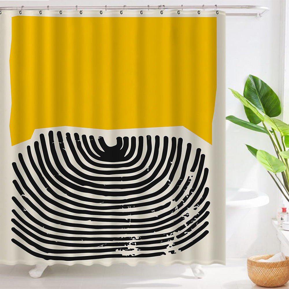 Art Geometric Shower Curtain Waterproof Bathroom Curtain