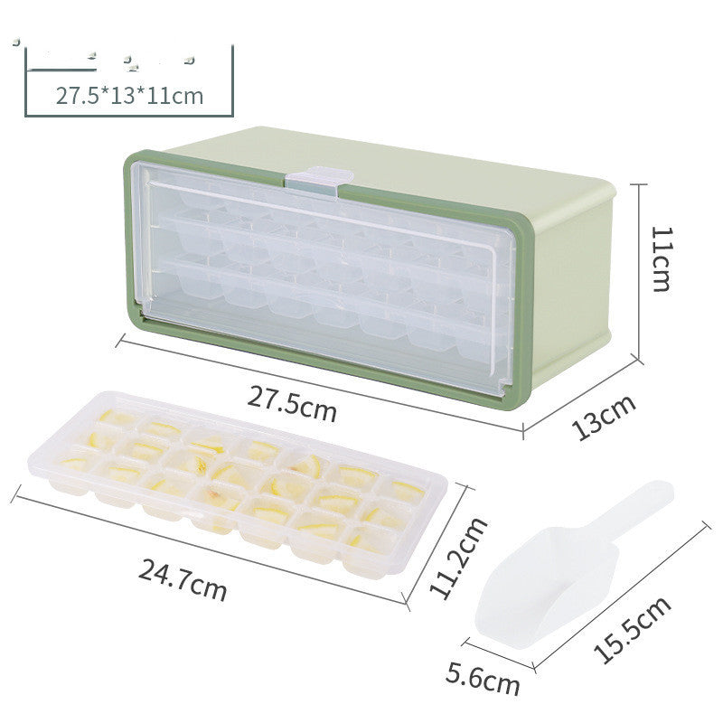 Drawer Type Plastic Ice Cube Mold Maker With Lid And Bin For Beer Cooling Ice Cube Tray