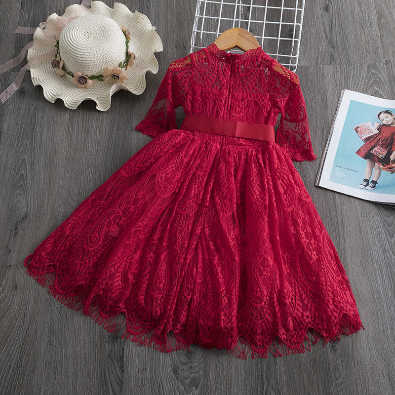 Girls Lace Dress Spring And Autumn