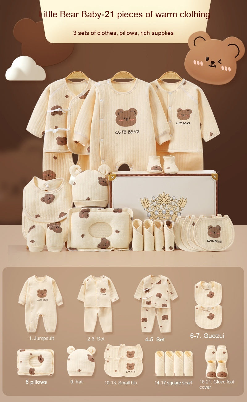 New Born Baby Baby Pure Cotton Clothes Gift Set Full Moon Meeting Gift