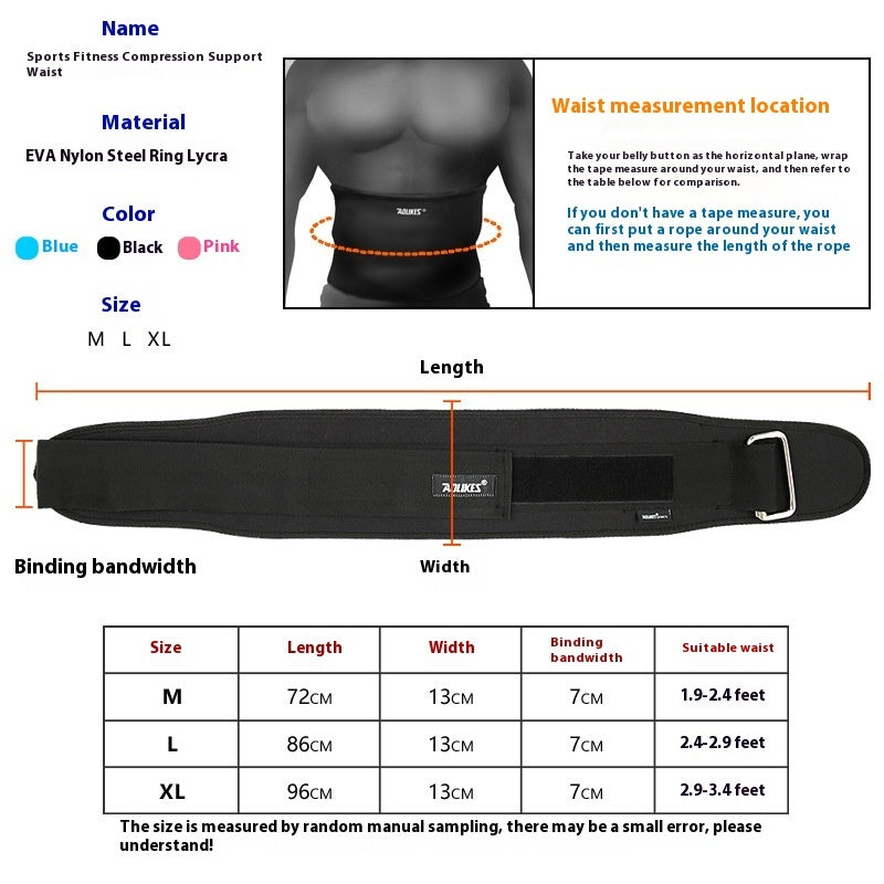 Squat Belt Weight Lifting Bodybuilding Fitness Training Sports Protection Pressure