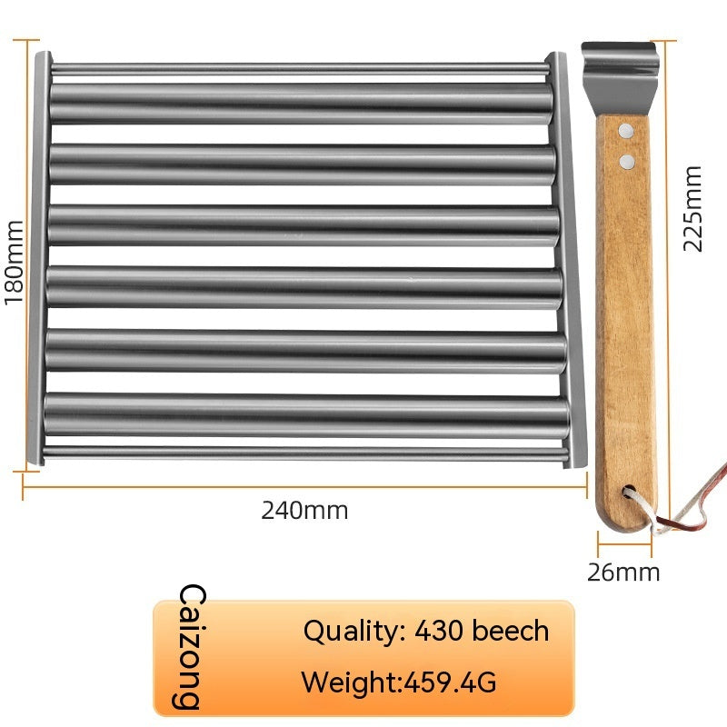 Hot Dog Rack Removable Stainless Steel Roasted Sausage Doll Rack Rolling Barbecue